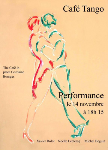 Performance de tango argentin et de dessin, biennale off des arts contemporains de Bourges
